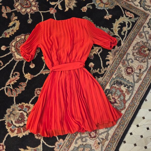 Sam Edelman Elbow Sleeve Pleated Mini Dress - Picture 3 of 5